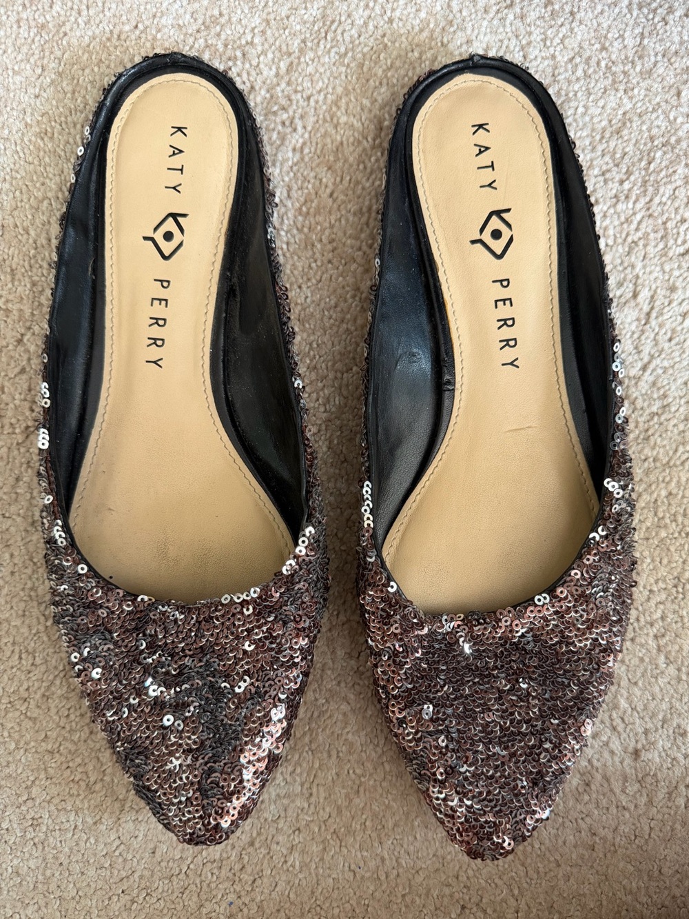 Katy Perry Collections Sequin Pointed Toe Flats in Rose